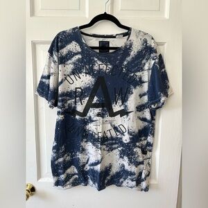 G-STAR RAW UNAFFECTED UNDEFEATED Distressed Men’s T-shirt XL Blue White Tye Dye